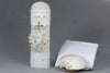 hermoso set de vela para bautizo hecho a mano color blanco ropones burbvus