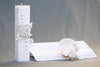 set de vela conchita y fe de bautismo burbvus modelo 12 color blanco